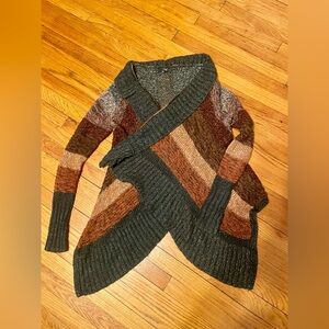 a.n.a Women's Earth Tone Striped Cardigan